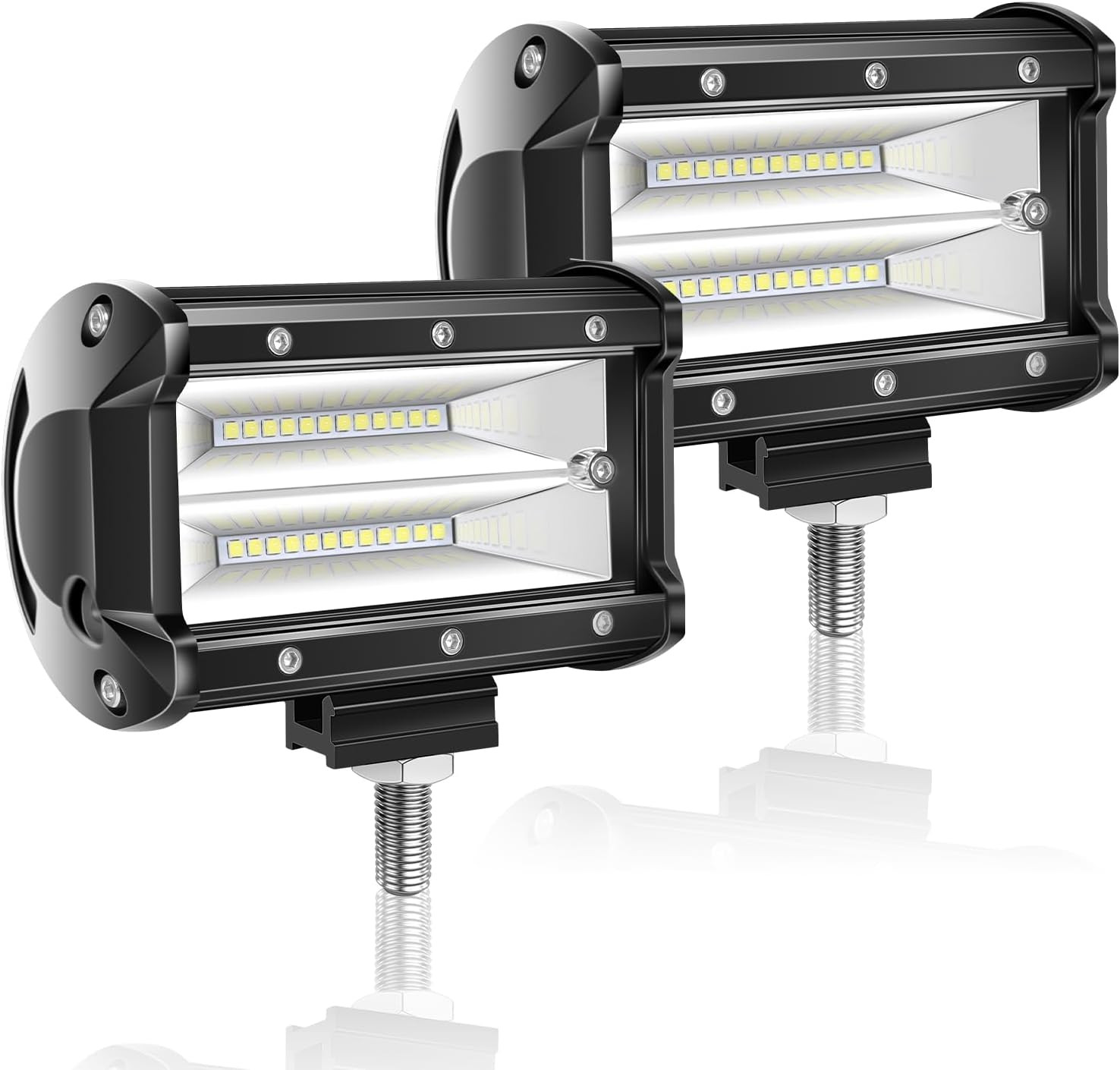 Fari LED Fuoristrada 12V 72W Flood Beam - Kit 2 Faretti LED per Jeep e 4x4