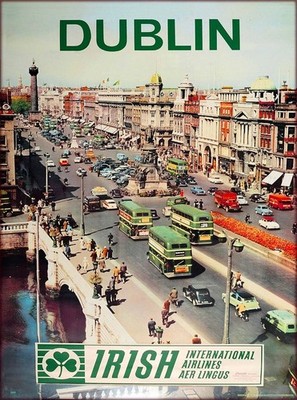 nt42 Dublin, Ireland Vintage Travel Poster Refrigerator Magnet 4X6in
