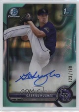 2022 Bowman Draft Chrome Pick Aqua Lava Refractor /199 Gabriel Hughes Auto 1ek2