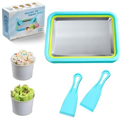 Mini Rolled Ice Cream Maker, Frozen Yogurt Rolls Tray, Instant Cold Plate Ice...