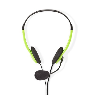 PC Headset   Auf Ohr   Stereo   2x 3.5 mm   Klappbarer Mikrofon   Grün Nedis 