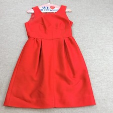 J.Crew Womens Dress 2 Red Fit and Flare Wool Silk Allie 13281