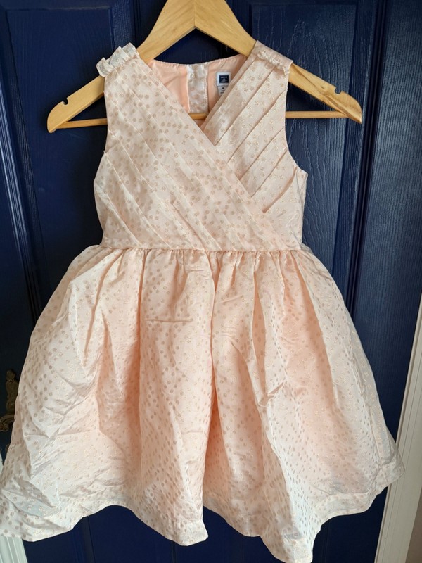Janie and Jack Vintage pink and gold girls dress Sz 6yrs