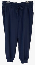 AnyBody Cozy Knit Jogger Pants Sz PM Petite Blue Pull On Women CB81H