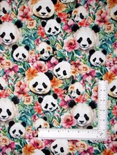 Panda Bear Anmal Floral Fabric By Yard Panda Paradise Cotton Blank Textiles