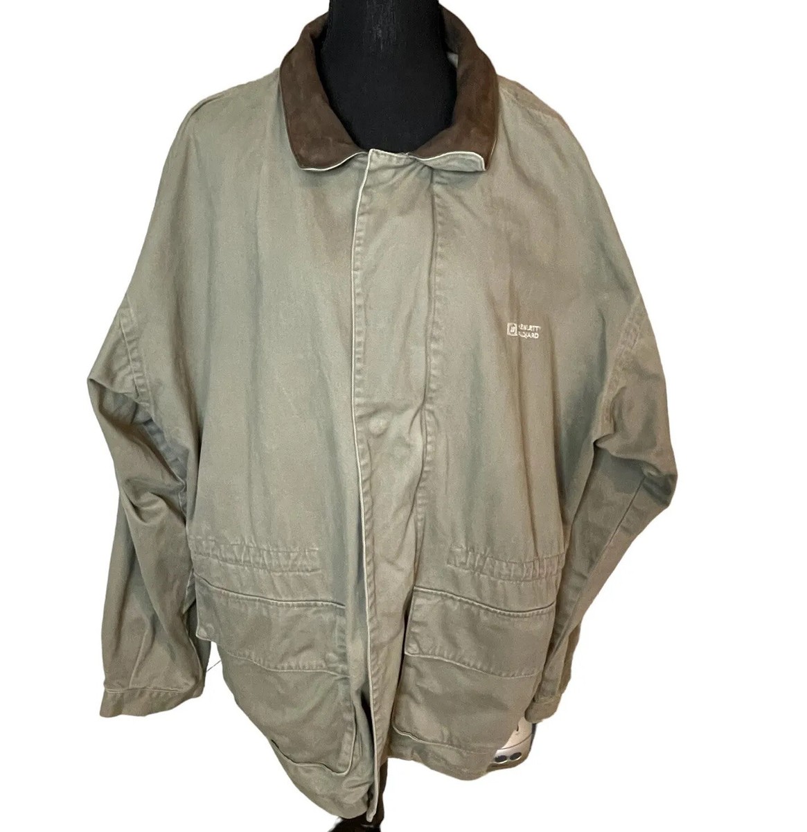 VINTAGE Holloway HP Hewlett Packard XL Khaki Suede Collar Coat