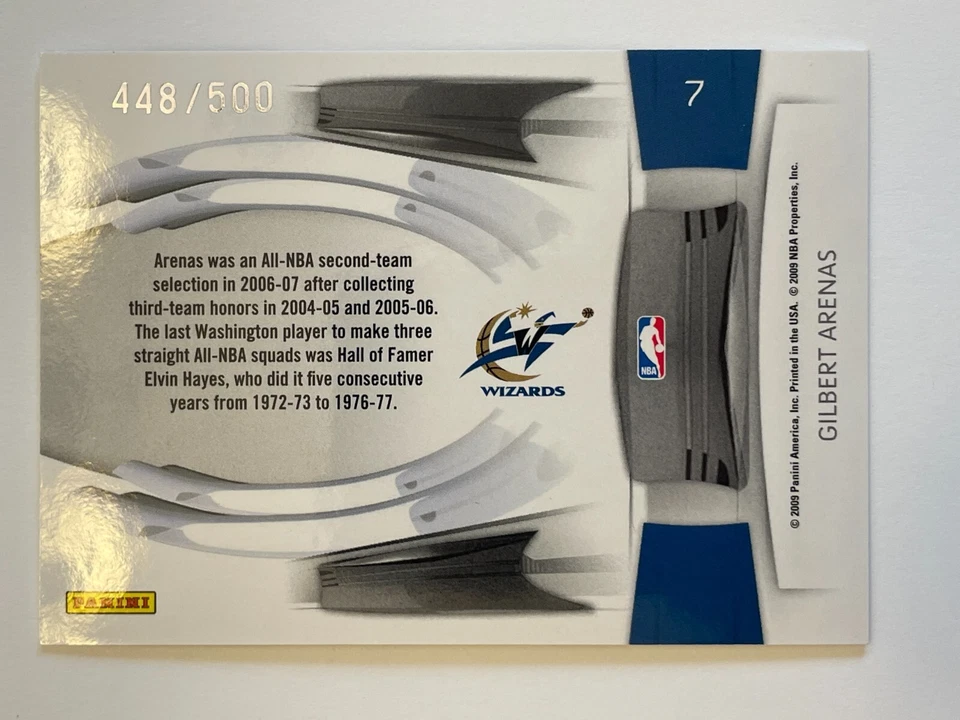 2009-10 Prestige Gilbert Arenas Prestigious Pros Green Foil SP #448/500 - Image 2 of 2