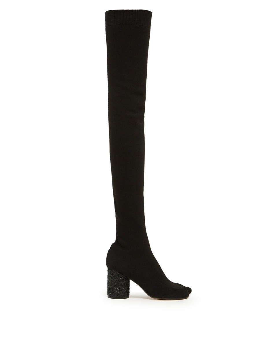 $1390 Maison Margiela Tabi Knit Sock Thigh High Over The $1390 Maison Margiela Tabi Knit Sock Thigh High Over The
