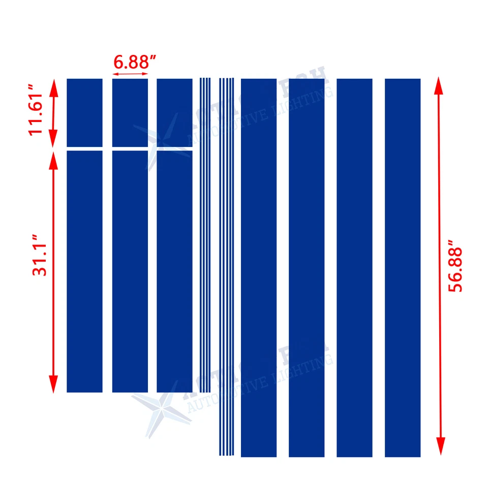 Calcomanía Adhesiva Gráfica Capó Delantero a Trasero Techo Maletero Raya Para Ford Mustang Roll Foto 2 de 4