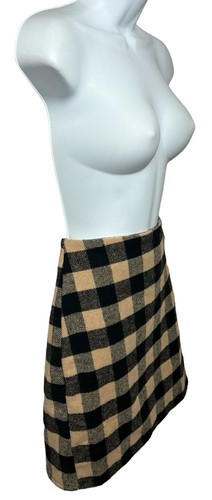 Minifalda Primark Buffalo a Cuadros Talla 4 Mezcla de Lana Costura Trasera Cremallera Nueva - Imagen 7 de 8