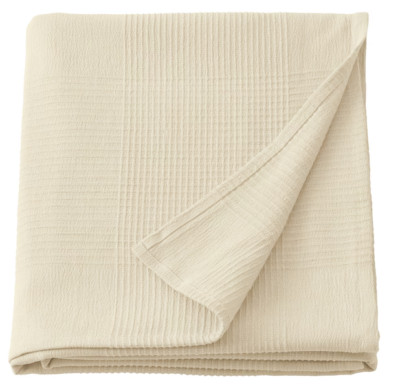 IKEA INDIRA Tagesdecke, natur/Baumwolle ungebleicht, 230x250 cm NEU