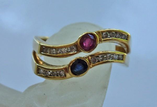 Brilliant ring * ring with ruby sapphire sapphire… - image 4