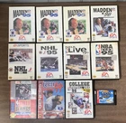 LOT of 12 Sega Genesis Sports Video Games: Madden Football, NHL Hockey, Baseball
