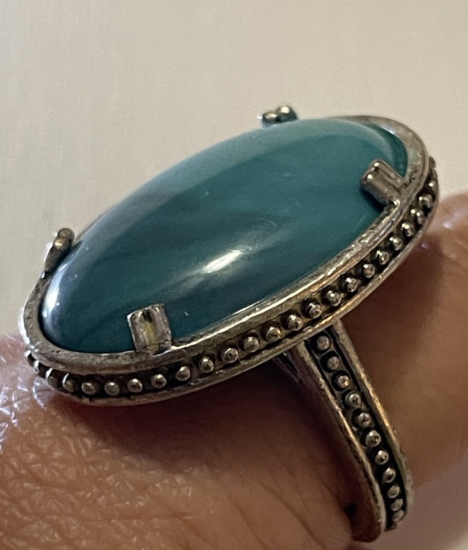 2010 Avon Statement Faux Turquoise Big Bold Ring With Inner Multi ...