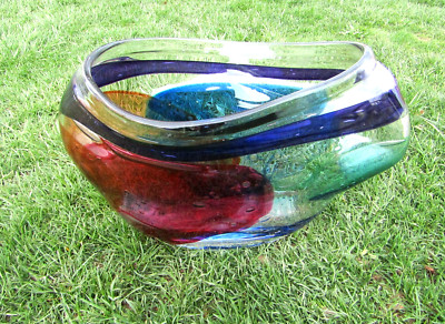 Leon Applebaum - Large Hand Blown ''Lava'' Freeform Bowl - (Signed)