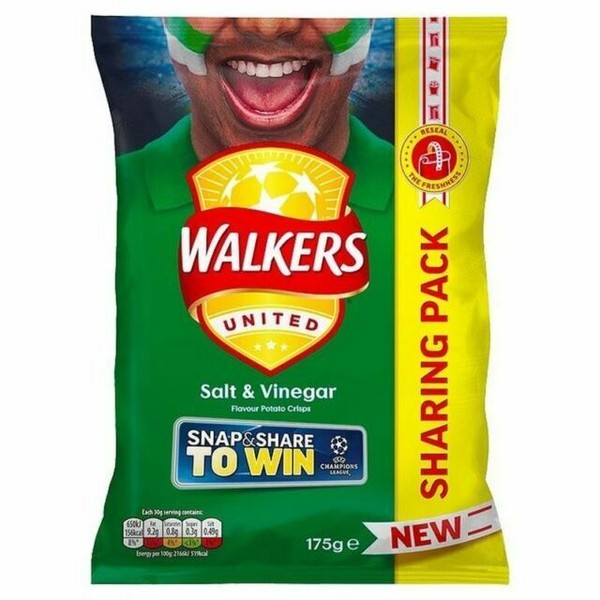 Walkers Big Bag Salt & Vinegar Crisps 6 X 175g for sale online | eBay