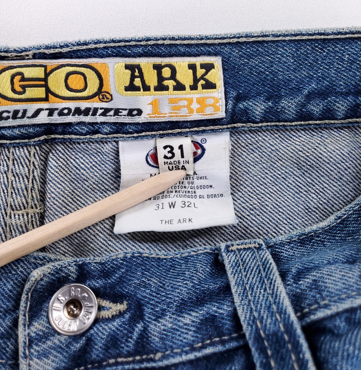 JNCO VTG 90s Ark Made in USA Baggy Skater Jeans Mens 31 (31 x 28.5