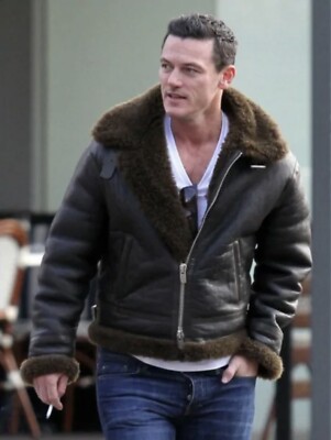 Mens RAF Aviator Bomber B3 Real Leather Jacket Coat Sheep Skin Pilot Flying