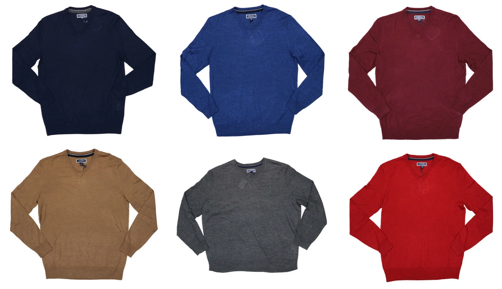 Club Room Merino Wool Blend V-Neck Solid Color Long Sleeve Pullover Sweater NWT
