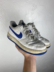 2007 Nike AF1-82 Low White Blue Basketball Shoes Size 5.5y | eBay
