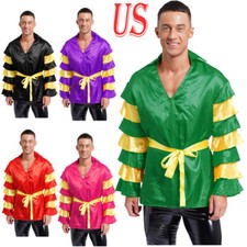 Mens Long Sleeve Dance Outfit Adult Halloween Party Rumba Samba Dance Costume