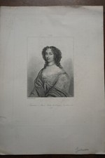 MARIE CLAIRE DE CREQUY Ctesse DE JARNAC 1644-1684 PORTRAIT ENGRAVING 19th century