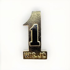Vintage Wisconsin WIS. JC Number One #1 Gold Tone Lapel Hat Pin AY