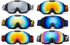 Ski SnowBoard Goggles Kids Toddler Dual Lens Anti Fog UV Carry Pouch UV400