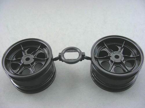 Tamiya Egress 2013 Vanquish Avante Front & Rear BLACK Lightweight Wheels Vintage - Picture 10 of 12