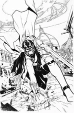 A-Force #3 Page 17 Original Art Splash Valkyrie Gamora By Jorge Molina Avengers