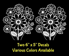 2 Pack Daisies Graphic Vinyl Decal Car Window Tumbler Tablet Laptop Notebook