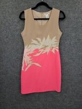 Esley Dress Womens Small Sleeveless V-Neck Lined Knee Length Multicolor Zipper