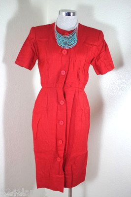 GIVENCHY　NOUVELLE BOUTIQUEボーダーワンピース　1550 GIVENCHY Nouvelle Boutique Red Pencil Skirt Dress Sz 3 4 Small