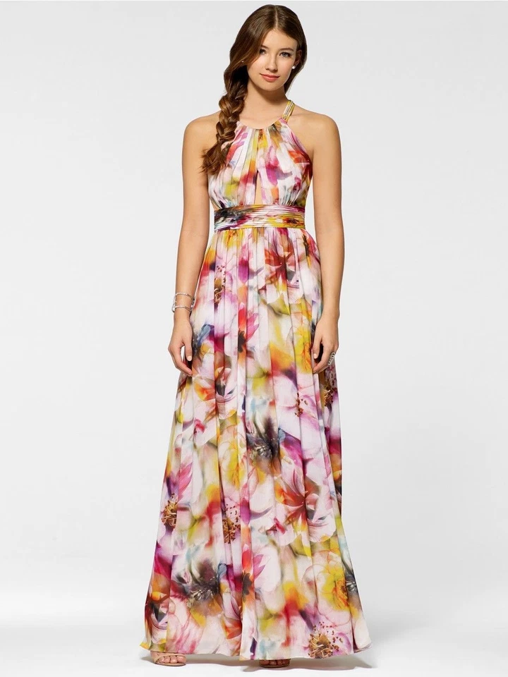 CACHE NUEVO CON ETIQUETAS Sexy Vestido Formal Estampado Acuarela Gasa PROMOCIÓN 6 8 M 10 L Foto 3 de 4