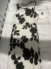 Forever 21 Contemporary Black/off white Floral Design Dress Size Small
