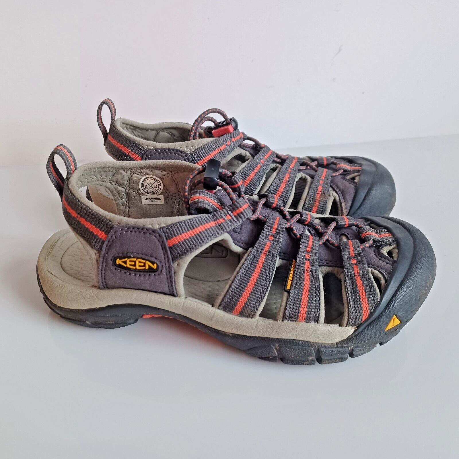 Sandali Keen US 6 tela impermeabili H2 grigio corallo stile Newport