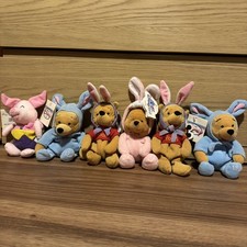 NWT Vintage Winnie The Pooh Disneyland Resort Plush - Easter Bunny Pooh Lot of 6