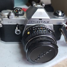 Pentax MX 35mm SLR Film Camera Black Silver with Pentax Lens