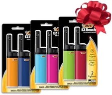 BIC EZ Reach Lighters, Assorted Colors, 6-Pack