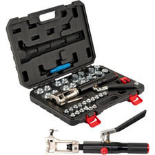 3/16-1/2in Copper Pipe Flaring Tool Kit 45&deg; Hydraulic 9 Dies Set for HVAC Repair