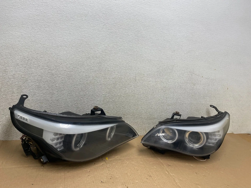 2004- 2007 Bmw 5 Series 535I 550I LED Right+Left Set Black Headlights T5664 DG - Image 3 of 4