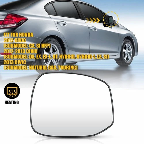 Mirror Glass Heated For 2012 13 Honda Civic Passenger Right Side 76203-TR0-A01 P