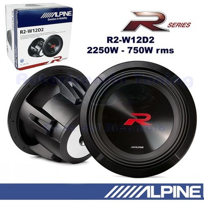 Subwoofer ALPINE R2-W12D2 12'' 30cm 2250W 750Wrms Doppelte Spule 2+2 Ohm