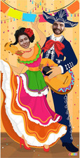 Cinco De Mayo Fiesta Couple Photo Door Banner for Party Supplies, Mexican Photog