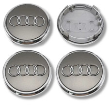 Alloy Wheel Centre Cap Hub x4 Compatible With Audi Black Grey 77mm 4L0601170