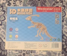 3D Wooden Puzzle "Parasaurolophus Dinosaur" 35 Pcs. Woodcraft Construction Kit