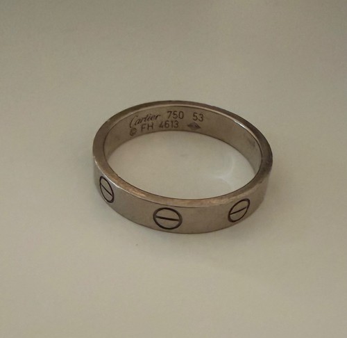 cartier small love ring white gold size 53