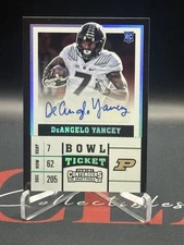 SP/99 2017 Panini Contenders Draft Picks BOWL TICKET Auto 229 DeAngelo Yancey RC