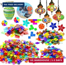 1100 Pcs Mosaic Tiles, Glass Mosaic Tiles for Crafts Bulk, Stained Mosaic Glass