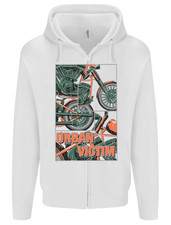 Urban Victim Motorcycle Motorbike Biker Mens Zip Up Hoodie
